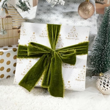 MAYREEL Moss Green Velvet Ribbon for Weddings and More