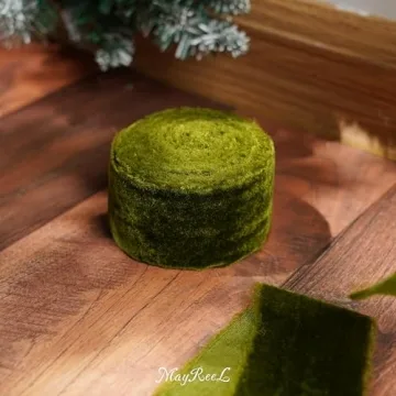 MAYREEL Moss Green Velvet Ribbon for Weddings and More
