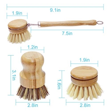 Cosumina Bamboo Kitchen Brush - Sustainable Dish Cleaning Tool