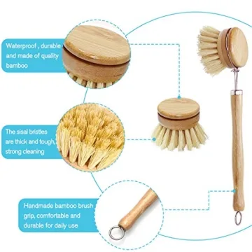 Cosumina Bamboo Kitchen Brush - Sustainable Dish Cleaning Tool
