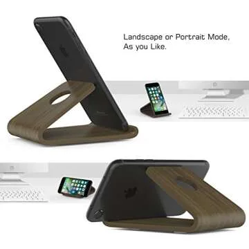 MoKo Wooden Cell Phone Stand for All Devices - Walnut