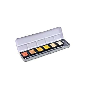 Finetec Artist Pearlescent, F0600, Watercolor Paint, Assorted Pearlescent Colors - 6 Color Set