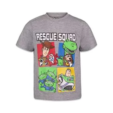 Disney Pixar Toy Story Big Boys 4 Pack T-Shirts for Kids