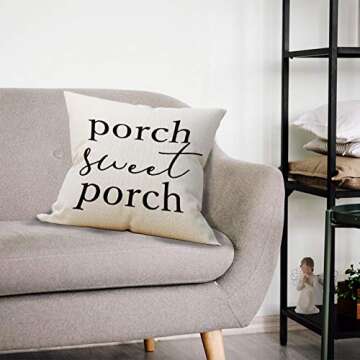 Mancheng-zi Porch Throw Pillows Covers 18x18, Stylish Cotton Linen for Outdoors and Indoors