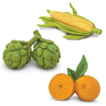 Safari Ltd. Fruits & Vegetables TOOB - 8 Mini Figurines Including Pears, Oranges, Apples, Artichokes, Carrots, Bananas, Broccoli, and Corn - Educational Toy Figures for Boys, Girls & Kids Ages 3+