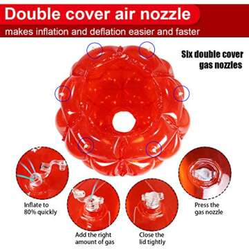 SUNSHINEMALL 2 Pack Inflatable Bumper Balls for Kids Giant Zorb Ball Sumo Balls Human Hamster Ball Bubble Balls for Adults Full Body Buddy Outdoor Toys for Kids(36" Red +Blue)