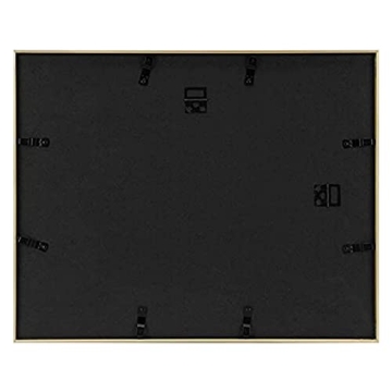 Golden State Art, 16x20 Picture Frame Gold Aluminum (Shiny Brushed) Display Pictures 11x14 with Mat or 16x20 Without Mat Wall Mounting Real Glass Metal Photo Frame