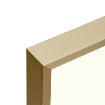 Golden State Art, 16x20 Picture Frame Gold Aluminum (Shiny Brushed) Display Pictures 11x14 with Mat or 16x20 Without Mat Wall Mounting Real Glass Metal Photo Frame