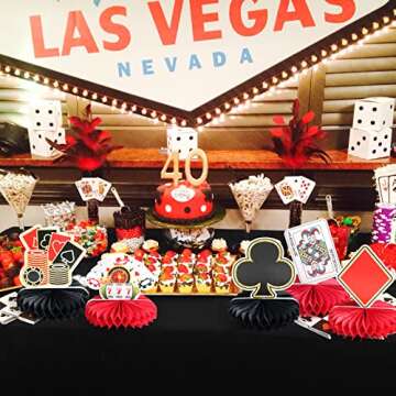 Vibrant Casino Theme 3D Honeycomb Centerpieces for Parties