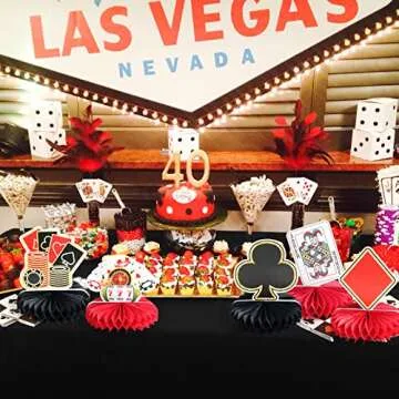 Vibrant Casino Theme 3D Honeycomb Centerpieces for Parties