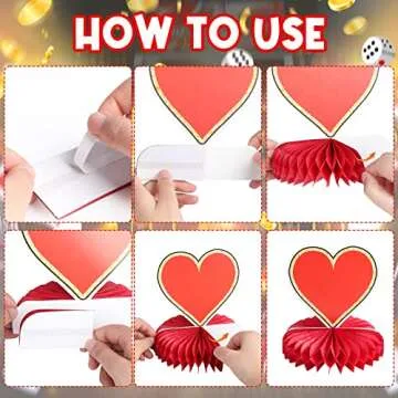 Vibrant Casino Theme 3D Honeycomb Centerpieces for Parties