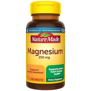 Nature Made Magnesium Oxide 250 mg - Support for Muscle, Heart, and Nerve Health, 100 Count