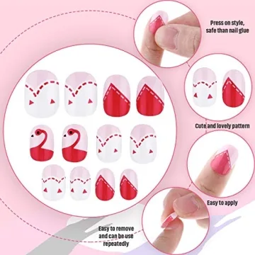240 Pieces Cute Press on False Nails for Kids