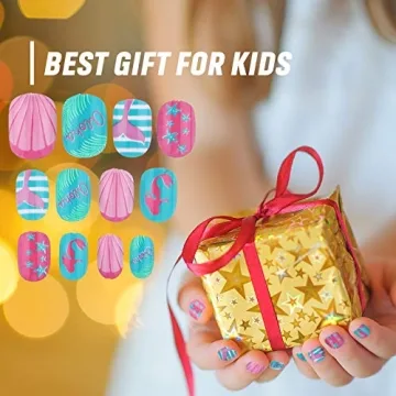 240 Pieces Cute Press on False Nails for Kids