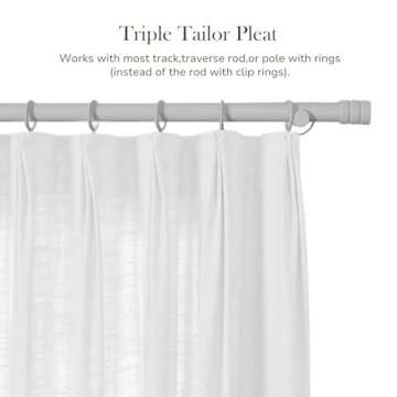 Stylish TWOPAGES Triple Pleat Curtains in Snow White