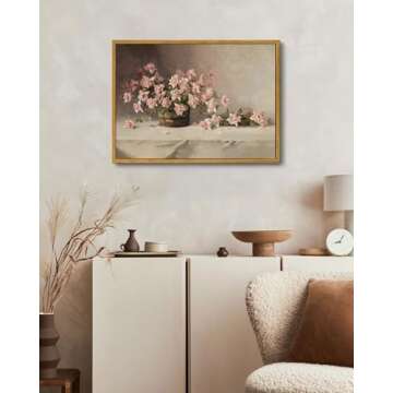 KISSFOX Vintage Floral Canvas Wall Art for Elegant Decor