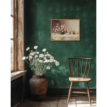 KISSFOX Vintage Floral Canvas Wall Art for Elegant Decor