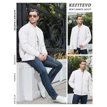 KEFITEVD Men's Winter Fleece Jacket - Warm & Stylish Bomber Coat