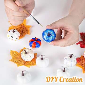 DomeStar 36PCS Mini White Pumpkins for Fall Decor