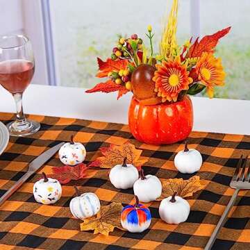 DomeStar 36PCS Mini White Pumpkins for Fall Decor