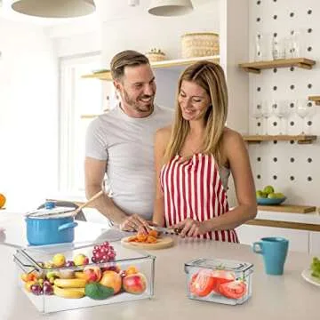 MDHAND Fridge Organizer Set - Durable & Stackable Bins