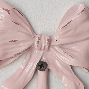 BOOMLATU Pink Bow Decorative Wall Hooks for Stylish Organization
