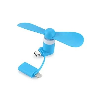 Mini Cell Phone Fan 2-in-1 for iPhone & Android