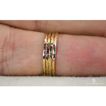 Super Thin 14k Gold Filled Stackable Rings for Effortless Elegance