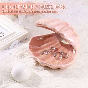 IMIKEYA Shell Pearl Nightlight for Elegant Home Decor