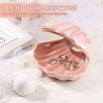IMIKEYA Shell Pearl Nightlight for Elegant Home Decor