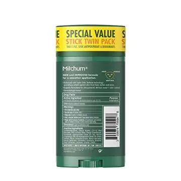 Mitchum Men's Deodorant, Antiperspirant Stick, Triple Odor Defense Invisible Solid, 48 Hr Protection...