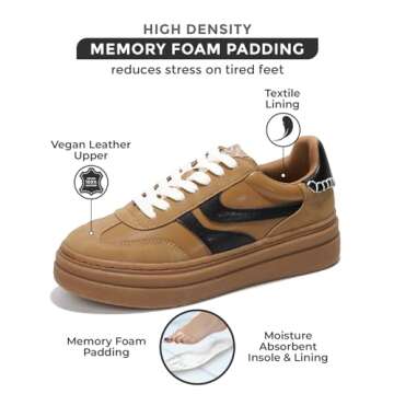 Project Cloud Platform Sneakers for Women - Lightweight Memory Foam Insole Shoes