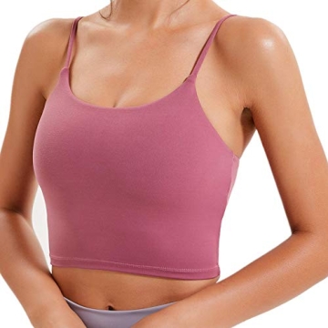 Comfortable Lemedy Women's Padded Sports Bra in Rose Red