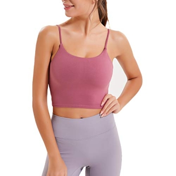 Comfortable Lemedy Women's Padded Sports Bra in Rose Red