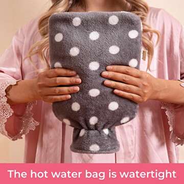 HomeTop Premium Classic Rubber Hot or Cold Water Bottle with Soft Fleece Cover (2 Liters, Purple)