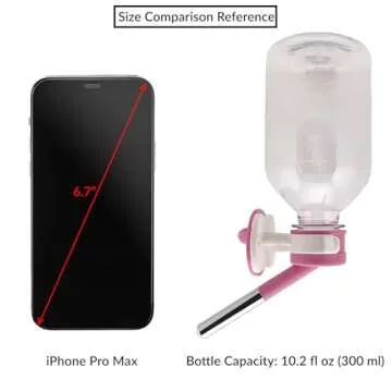 Choco Nose Patented No-Drip Water Bottle/Feeder for Guinea Pigs/Hamsters/Bunnies/Ferrets/Other Small Pets, Critters and Animals -for Cages, Crates or Wall Mount. 10.2 oz. Nozzle 10mm, Pink (C128)