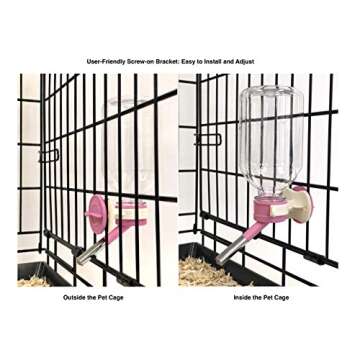 Choco Nose Patented No-Drip Water Bottle/Feeder for Guinea Pigs/Hamsters/Bunnies/Ferrets/Other Small Pets, Critters and Animals -for Cages, Crates or Wall Mount. 10.2 oz. Nozzle 10mm, Pink (C128)