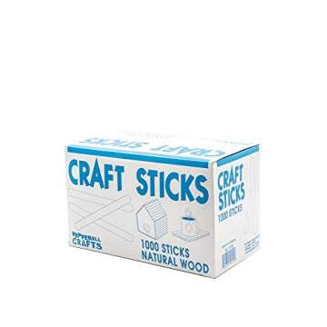 Natural Wood Craft Sticks, 4.25 Inch Popsicle Sticks for Ice Cream, Crafts, Waxing, Art Projects & P...