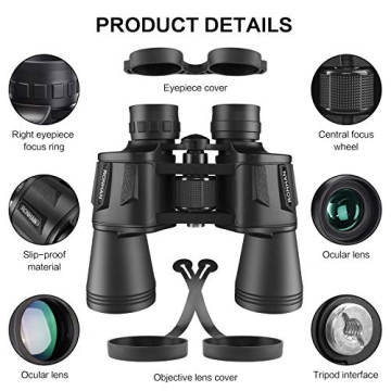 RONHAN 20x50 HD Waterproof Binoculars for Outdoor Adventures