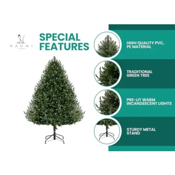 Kinsley 9ft Prelit Christmas Tree with 1000 Warm Lights