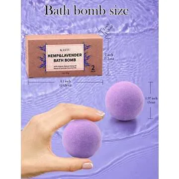 Kastu Bath Bombs 2 Pack with Natural Hemp Oil & Lavender