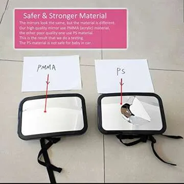 Baby Car Mirror- Baby Mirror for Car- Super Easy to Install 11.8“x7.5” View Shatterproof Rear Facing Infant Car Seat Mirror with Resistant UV Strap and Fits All Cars -Best Baby Shower Gift