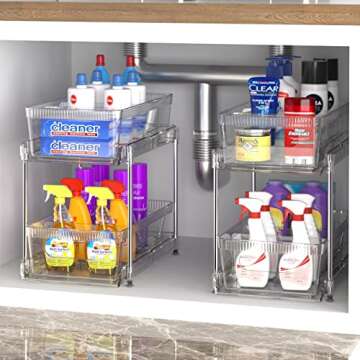 YOOMIDDA Storage Organizer with Pull-out Drawer and Dividers
