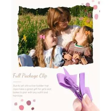 doboi 80PCS 2'' Baby Girls Fully Lined Grosgrain Boutique Solid Color Ribbon Mini Hair Bows Clips for Teens Infants Kids Toddlers Newborn Children Set of 40 Pairs