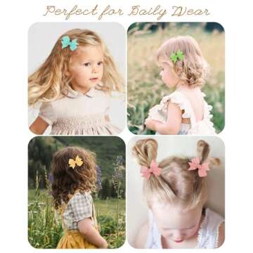 doboi 80PCS 2'' Baby Girls Fully Lined Grosgrain Boutique Solid Color Ribbon Mini Hair Bows Clips for Teens Infants Kids Toddlers Newborn Children Set of 40 Pairs