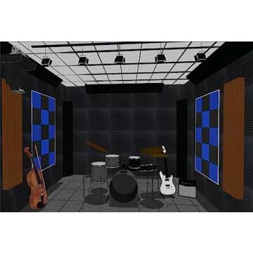 CODN Studio Recording Microphone Isolation Shield with Pop Filter & Tripod Stand, High Density Absorbent Foam to Filter Vocal, Foldable Sound Shield for Blue Yeti and Condenser Microphones