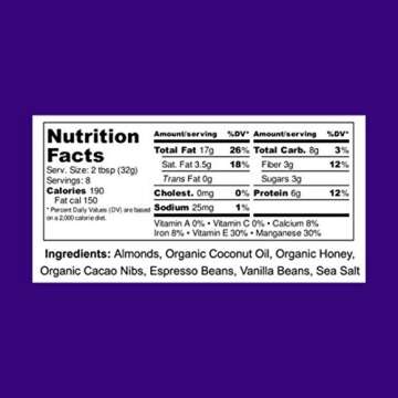 Julie's Real Almond Butter - Cacao Espresso - Case Of 6 - 9 Oz.