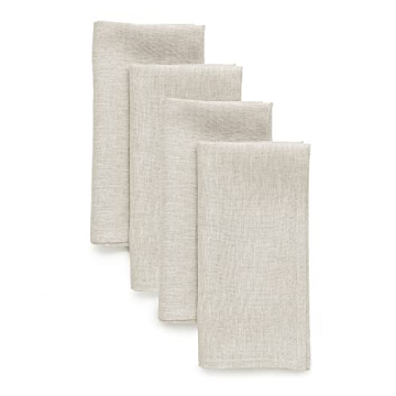 Solino Home 100% Pure Linen Napkins Set of 4 – Elegant & Durable 20x20 Inch Dinner Napkins