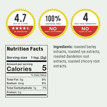 156 Cup Bag of Certified Organic Dandy Blend Instant Herbal Beverage with Dandelion, 11 oz. (312g) Bag