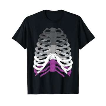 Funny Halloween Skeleton T-Shirt - Asexual Pride Graphic Tee